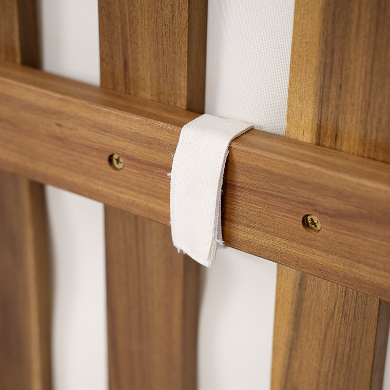 Chaises longues de patio modernes, ensemble de 2 en bois d'acacia, coussins crème