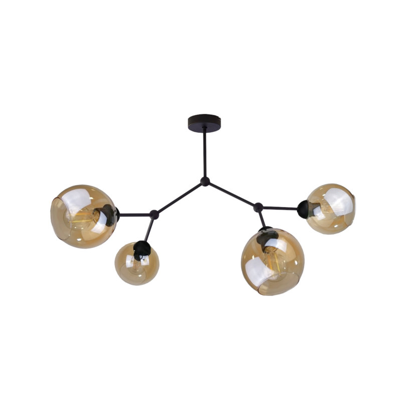 Maryjo Glass Semi Flush Mount, Yellow
