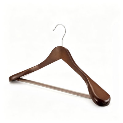 Premium Solid Wood Suit Hangers With Wide Shoulders And Non-Slip Pant Holder - Heavy Duty Wooden Hangers For Suits, Coats, Jackets, And Heavy Clothing