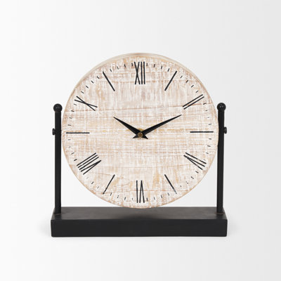 Modern & Contemporary Analog Quartz movement / Crystal Tabletop Clock in Natural Wood