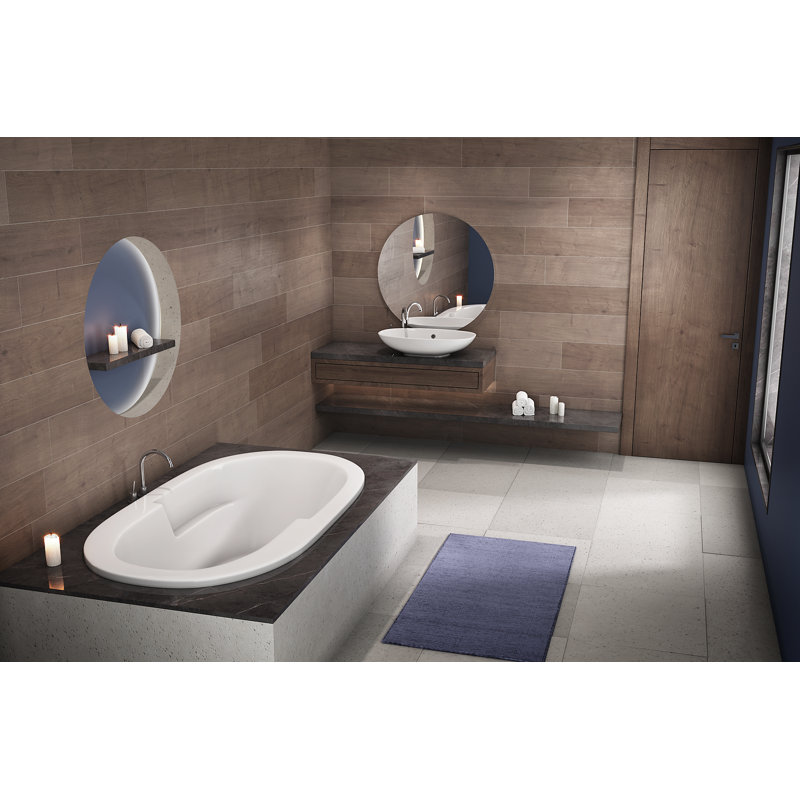 Marco 66" x 36" Drop In Whirlpool Acrylic Bathtub, Biscuit