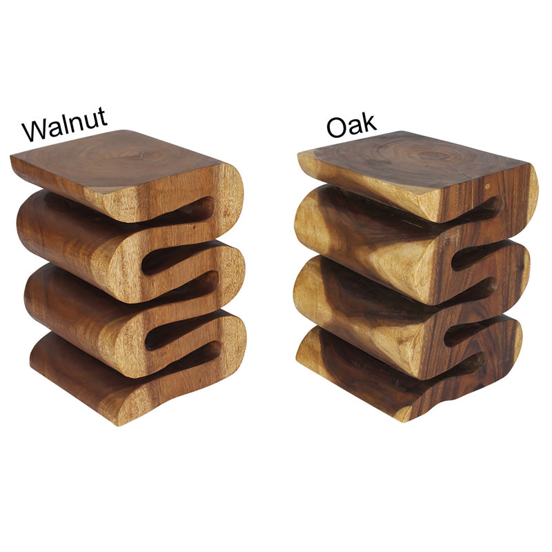 Raechell Solid Wood End Table, Brown Wood, 20"H x 14"W x 14"D