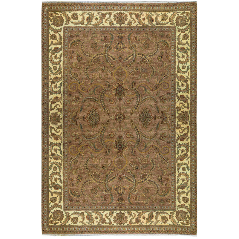 Tapis oriental brun en laine noué à la main Mountain King