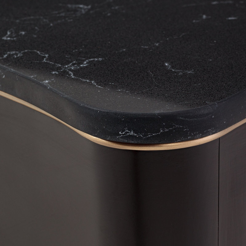 Malibu Crest Marble Coffee Table, Crotch Mahogany/Chardonnay/Walnut