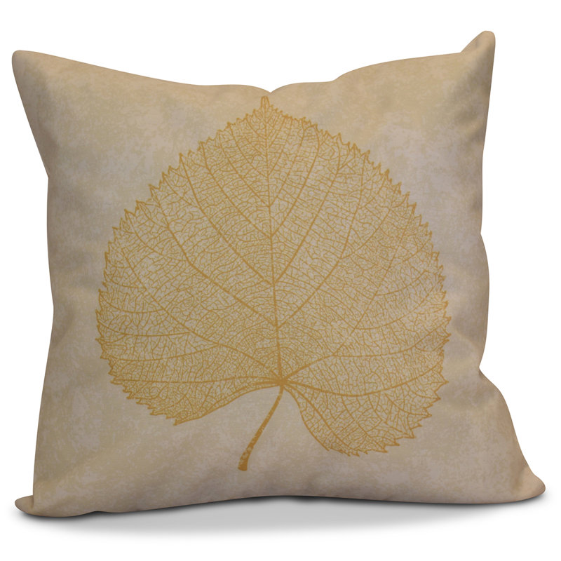 Flipping For Fall Floral Reversible Throw Pillow, 18" H x 18" W x 2" D, Gold