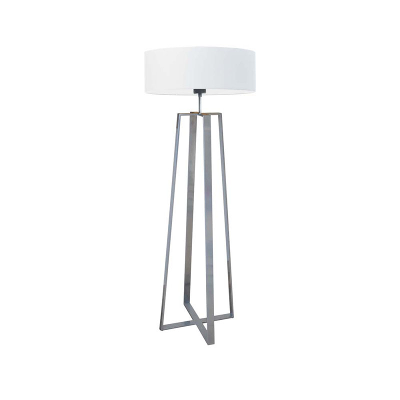 Arnessa 158cm Traditional Floor Lamp, White, Silver
