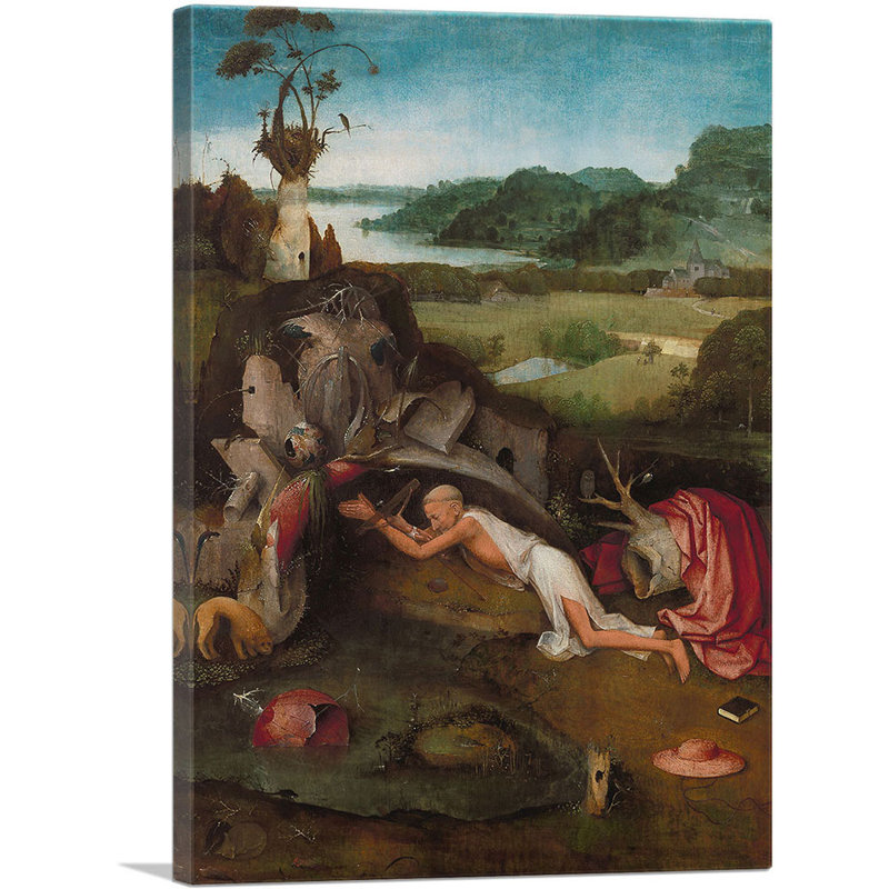 " Saint Jerome " by Hieronymus Bosch Painting Print, 40" H x 26" W x 0.75" D