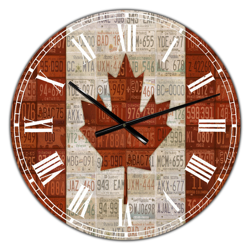 Horloge murale traditionnelle sur plaque Canada, Surdimensionné