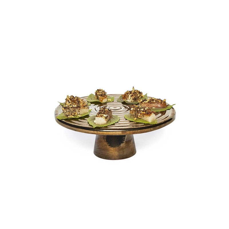 Assiette décorative en céramique Marni, Or, L 8 po x P 8 po
