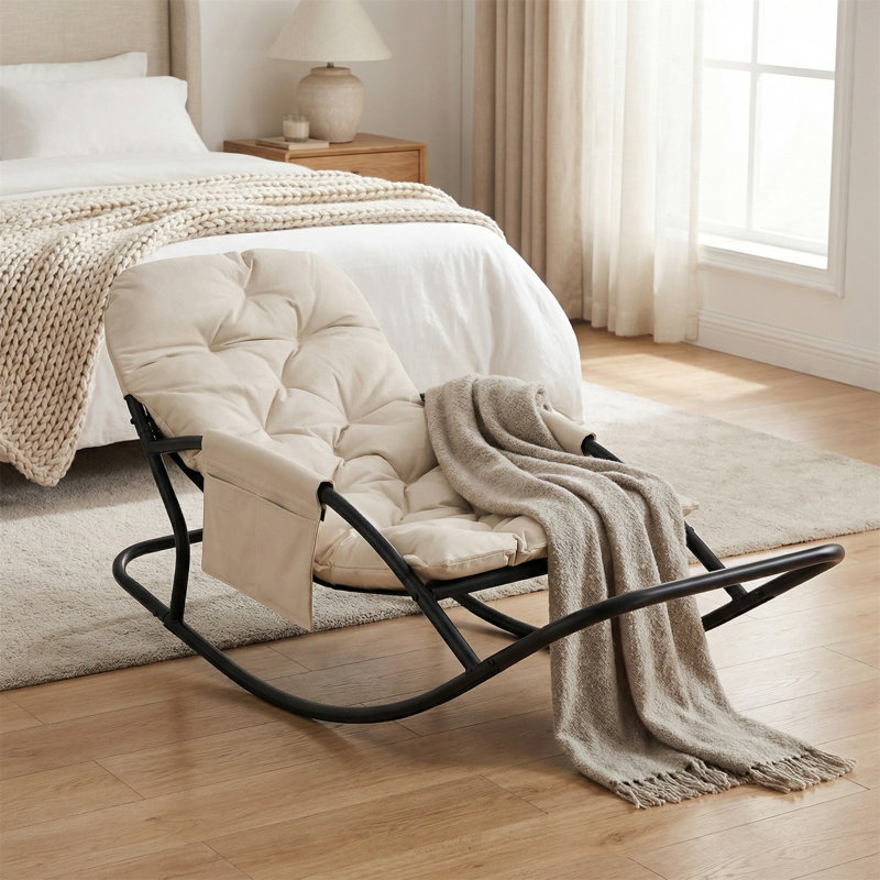 Metal Rocking Chair, Beige