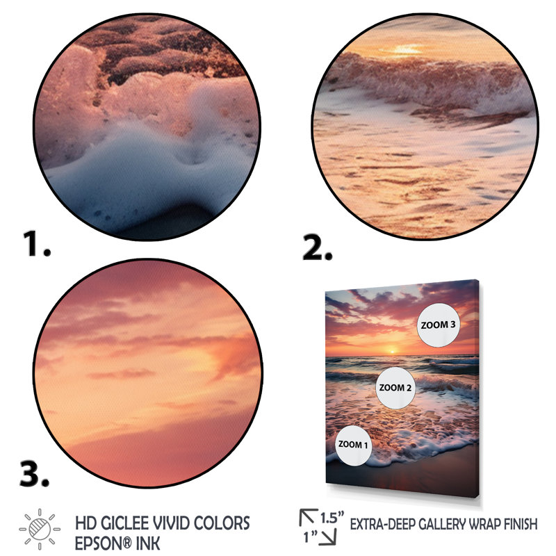 Brooklyn Beach, Golden Sands xiv sur toile, H 44 po x l 34 po x P 1,5 po, Cadre flottant blanc