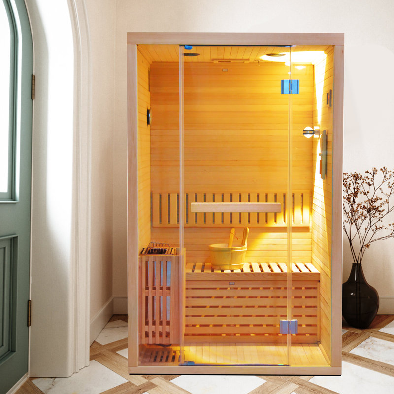 Sauna infrarouge lointain intérieur pour 1 personne avec haut-parleurs Bluetooth