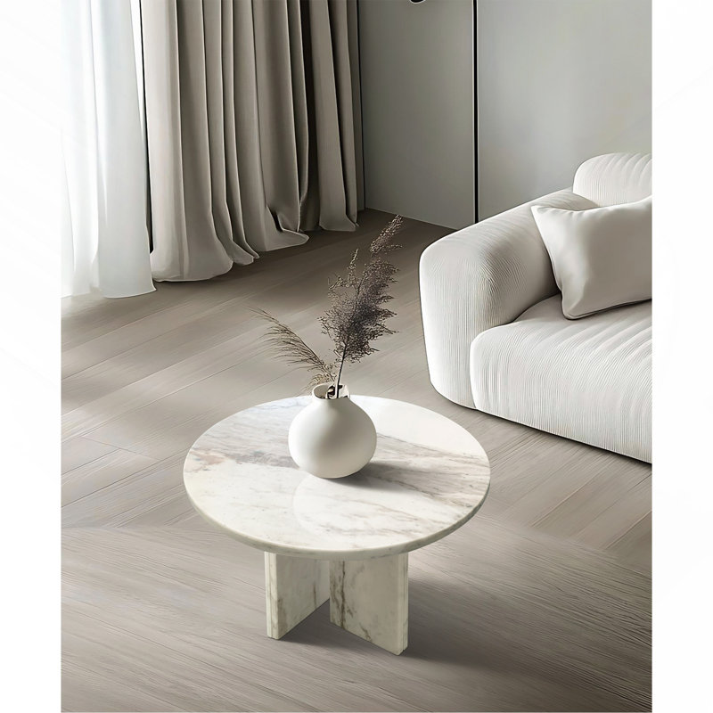 Table basse en marbre naturel blanc, petite table, table de salon, pierre naturelle, marbre véritable, marbre véritable