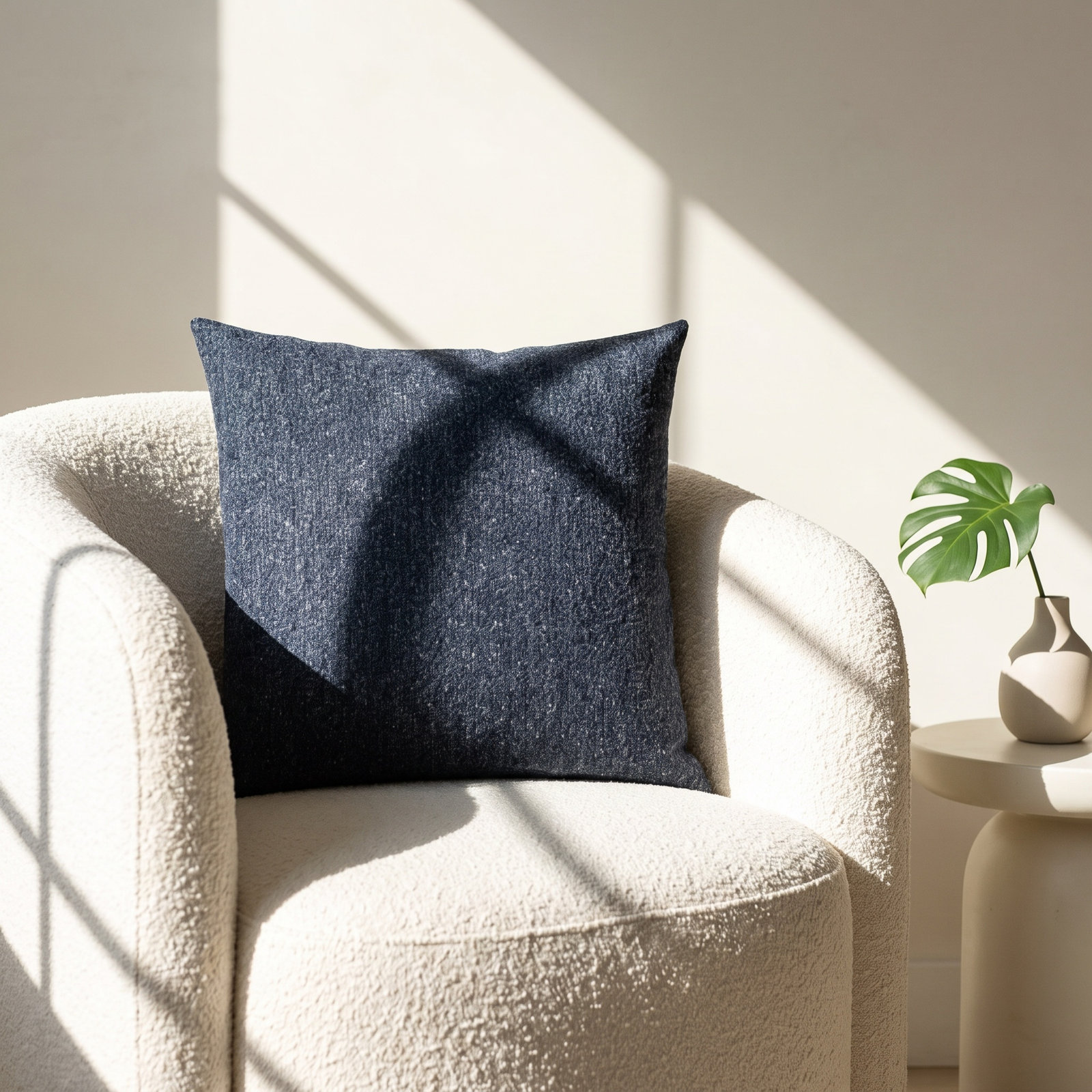 Felice Sunbrella® Throw Pillow, Indigo, 18" x 18" 