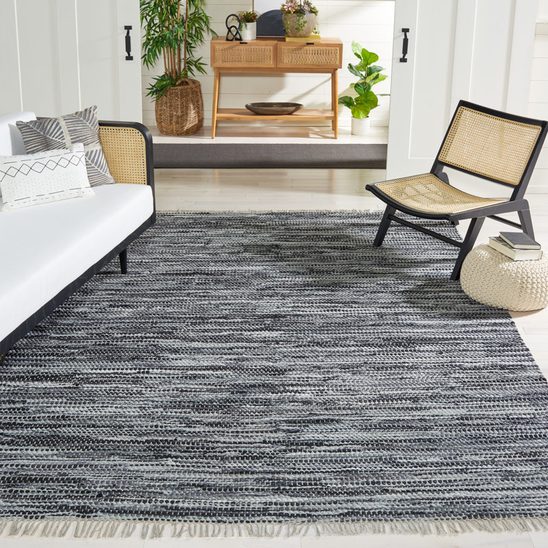 Arundel Montauk Flat Weave Recycled Cotton Chindi Solid Color Rug, Rectangle 9' x 12'