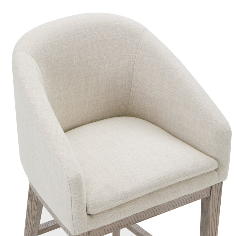 Tabouret de comptoir avec accoudoirs Bethea, Lin Performance Effie