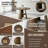 47.25" Retro Round Dining Table with MDF Tabletop and Bronze Metal Frame, Brushed Walnut Finish, Seats 4-6