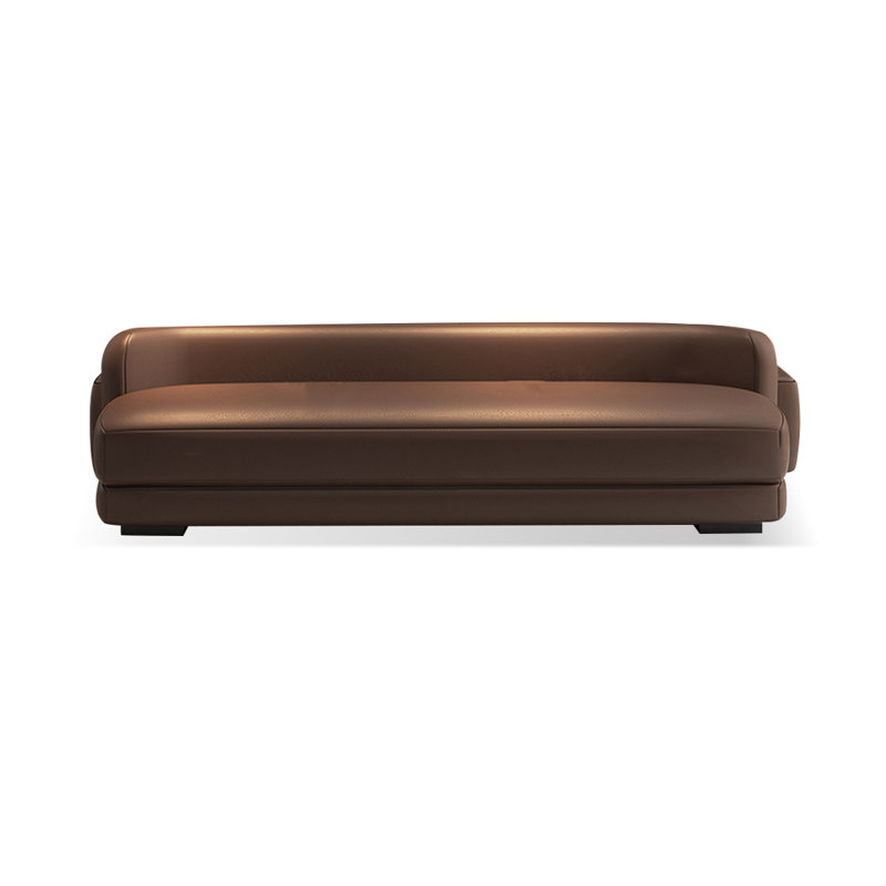 Brown Upholstered Bench, 21.65" H x 59.06" W x 19.69" D