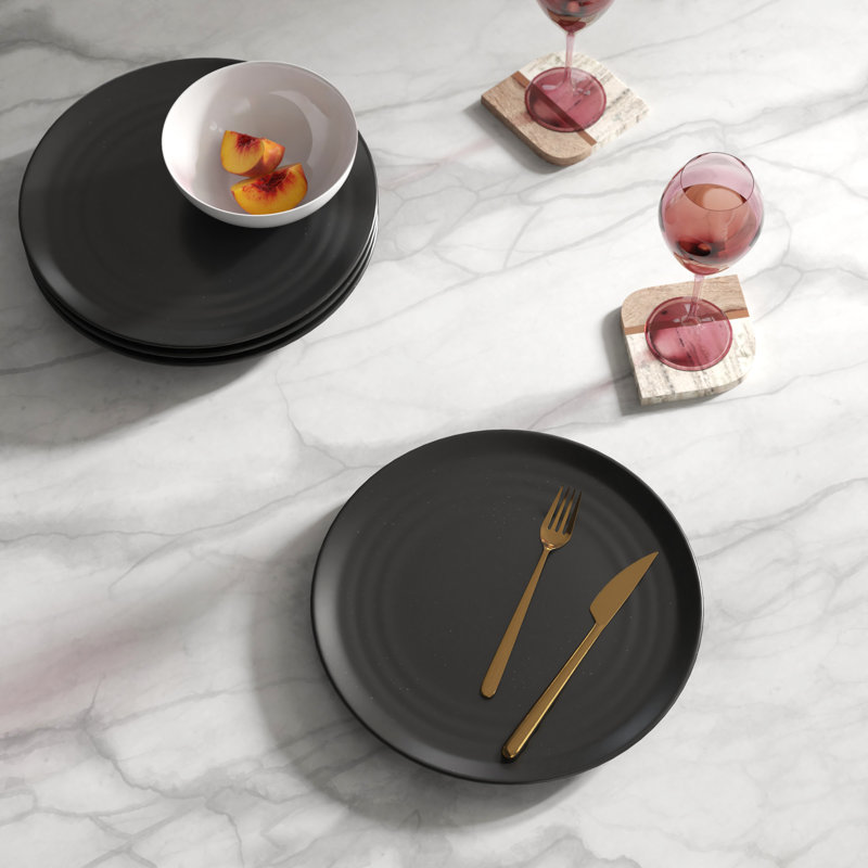 Jodarius Stoneware Charger, Black