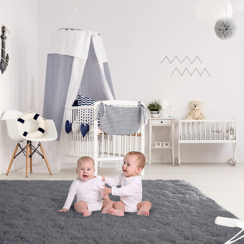 Almamy Solid Colour Shag Area Rug, Rectangle 50 x 80cm