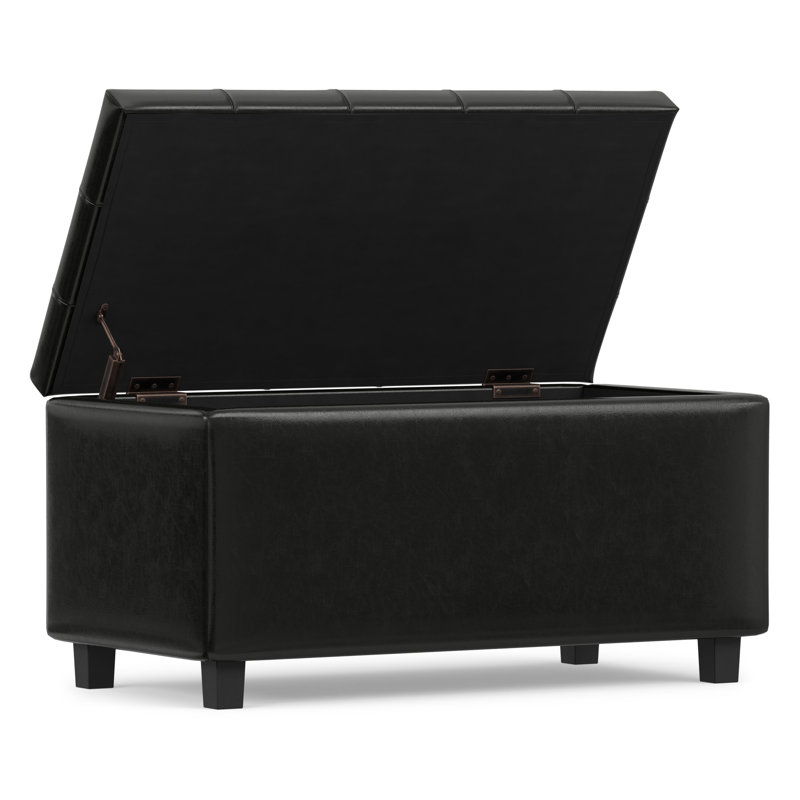 Banc repose-pieds avec rangement caché Cosmopolitan, Noir minuit