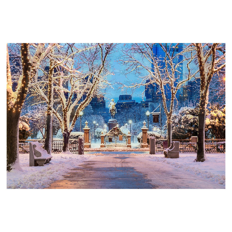 Art mural en verre trempé sans cadre Boston in Winter - 40 po x 60 po