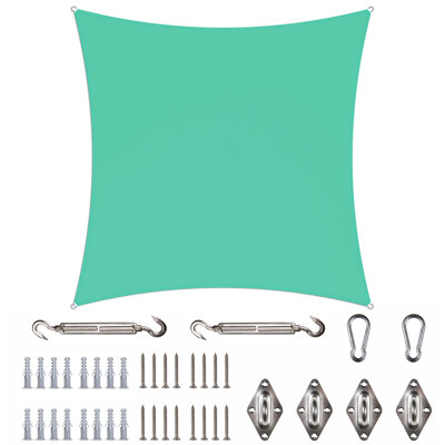 Colourtree Square Waterproof Shade Sail With Hardware Kit