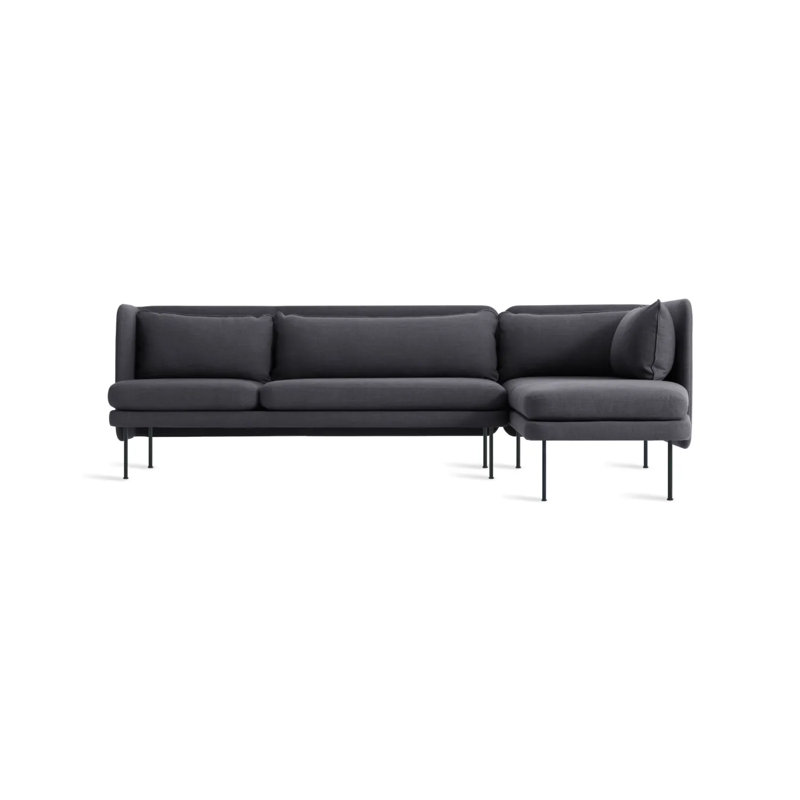 Bloke Chaise Sectional, Rostenkowski Blue, Right Hand Facing
