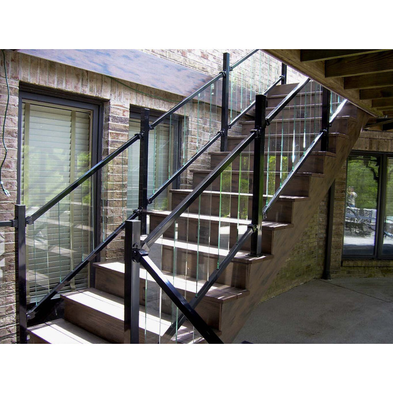 72" Fortress Pure View Stair Rod Set, Black