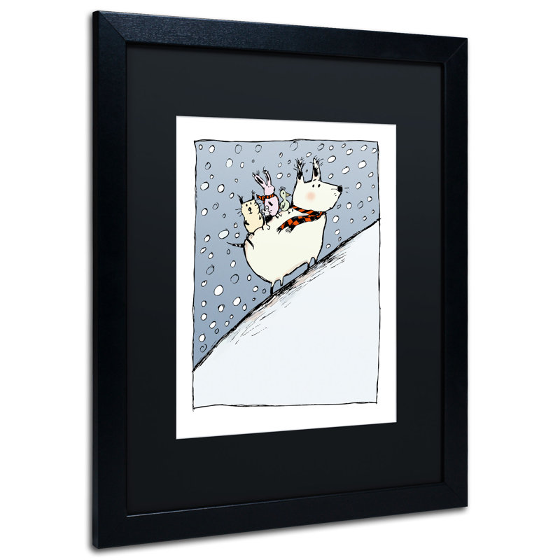 « kind dog » par carla martell, art encadré, Noir, H 20 po x l 16 po