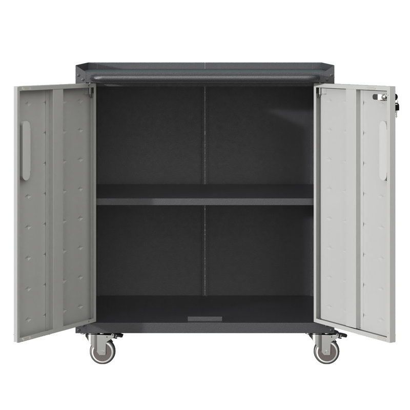 Armoire de rangement en métal robuste avec roulettes - Armoire de rangement pour outils robuste et durable pour les solutions de rangement de garage, de bureau et de maison