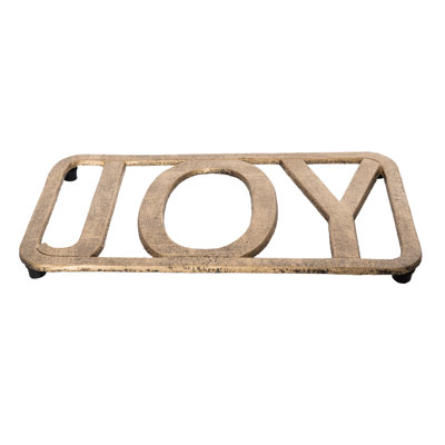 Élégant décor de table en métal doré Joy pour Noël - Décoration intérieure parfaite et cadeau idéal pour les cadeaux d'hôtesses