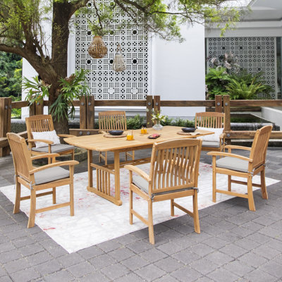 Summerton 6 - Person Teak Patio Dining Set with Cushions
