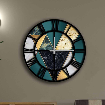 Horloge murale décorative élégante, 19,7 po de diamètre, 100% panneau de fibres à densité moyenne avec une épaisseur de 0,2 po | Nécessite 1 pile AA (non incluse) | Parfait pour la décoration intérieure, l'esthétique moderne et l'élégance intemporelle