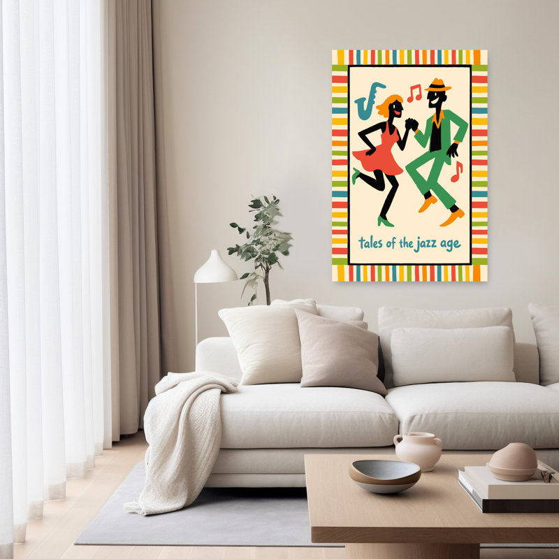 «Jazz Age Dancers», art mural rétro, H 60 po x l 40 po