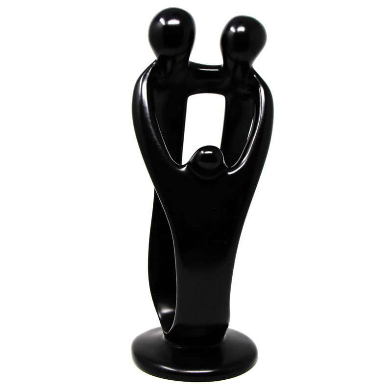 Figurine familial, H 10 po x l 4 po x P 4 po