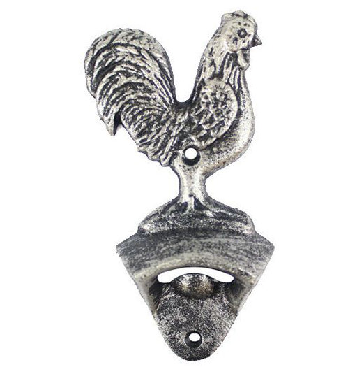 Ouvre-bouteille en fonte Huyett, Argent rustique