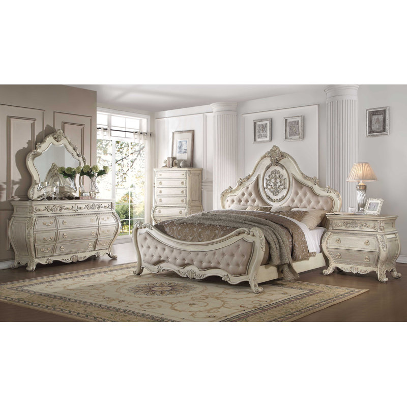 Table de chevet 2 tiroirs Maysonet, Blanc