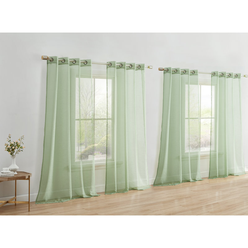Sudley Sheer Curtain, 54" W x 72" L, Sage Green