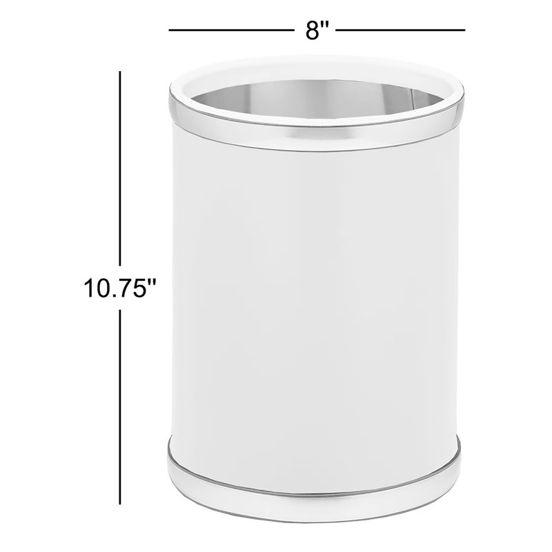 Dyson Steel Open Waste Basket - 2 Gallons, Black/Polished Chrome
