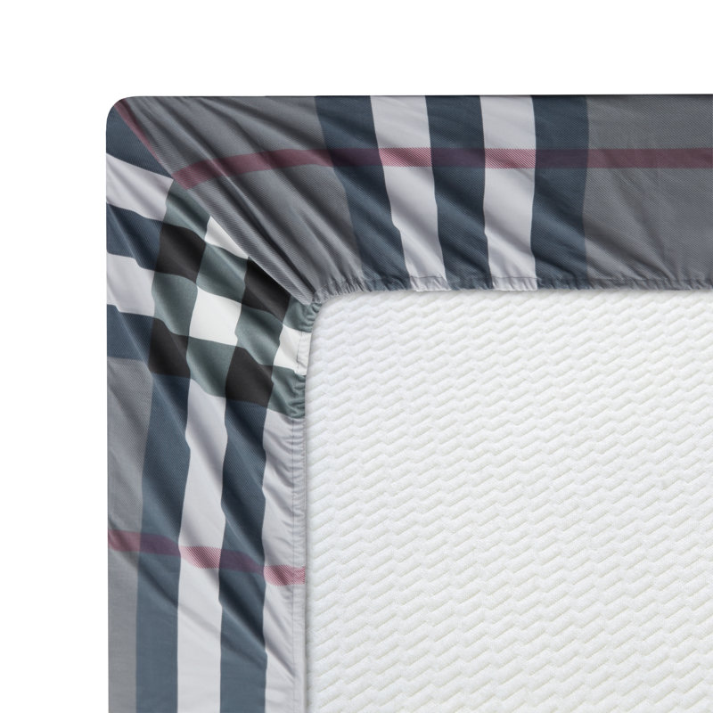 Bamboo Plaid Sheet Set, Queen Sheet Set + 1 Fitted Sheet + 4 Pillowcases