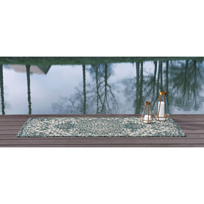 Power Loom Teal Indoor/Outdoor Rug