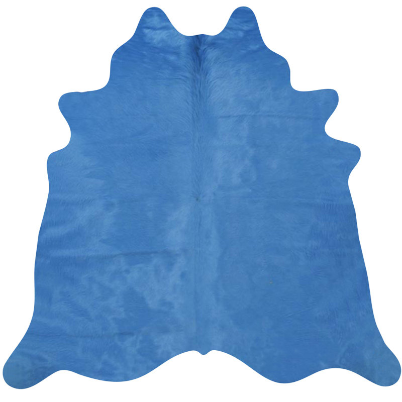 Tapis en cuir de vache teint turquoise - Tapis en cuir véritable
