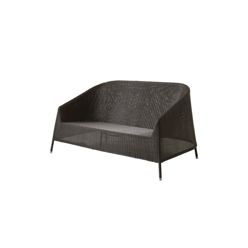 Kingston 2-Seater Sofa With Seat Cushion, Cane-line Rise Light Brown, Cane-line weave Mocca