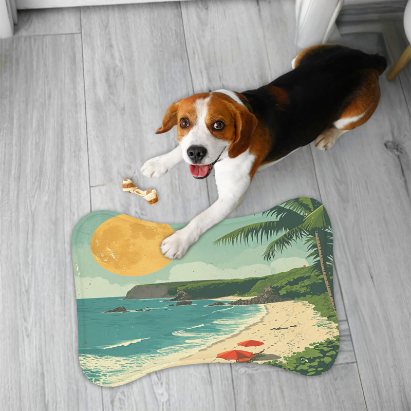 Tapis d'alimentation classique en forme d'os Classic Hawaiian Shores