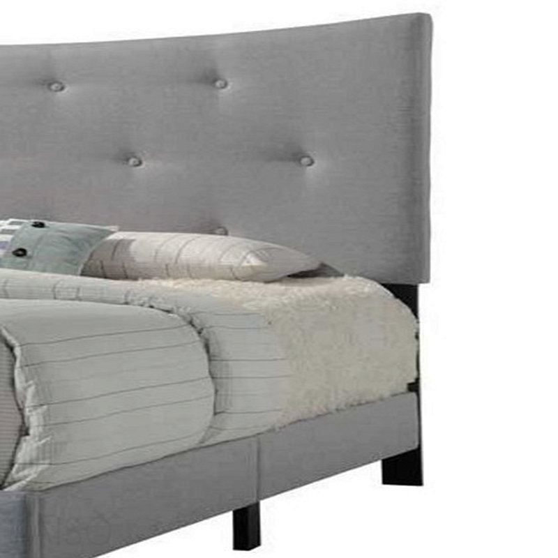 Grand lit en tissu gris Venacha