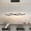 Luminaire suspendu pour îlot de cuisine 4 lumières DEL noires Kirthana