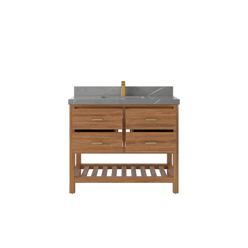 Ensemble de meuble-lavabo simple 42 po Parker, Gris Piatra
