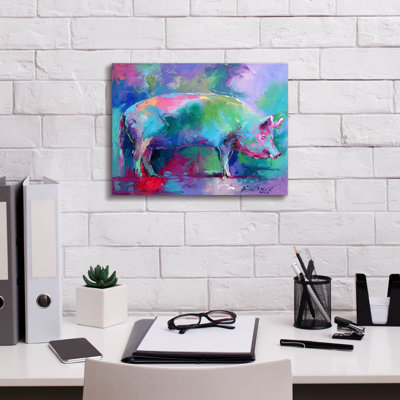 Pig' by Richard Wallich, Canvas Wall Art