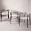 Chaise d'appoint confortable avec structure en métal robuste et revêtement en lin doux